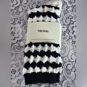 stem Black and White Tall Socks-2pk